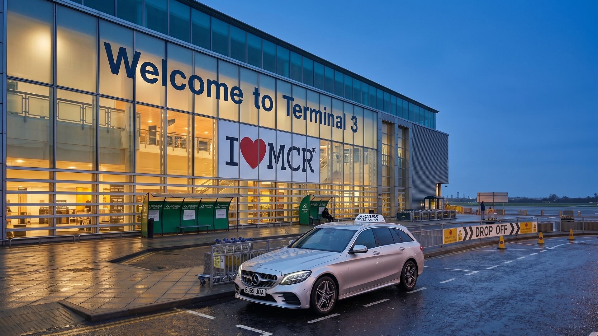 A-Cabs at Manchester Airport terminal